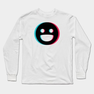 TikTok Smiling emoji smiley Black Long Sleeve T-Shirt